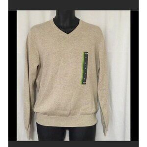 JB John Bartlett  Beige Oatmeal V Neck Sweater Men's M